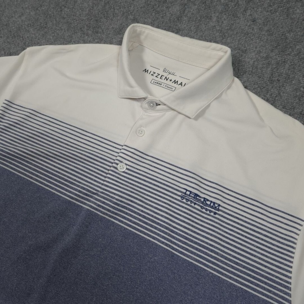 Mizzen + Main Polo Shirt L Striped Colorblock PHIL MICKELSON Golf Performance